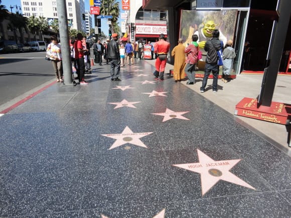 On the Hollywood Boulevard, you're walking on stars