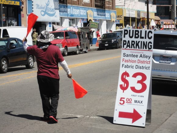 Parking in LA's garment district:  Fighting for customers
