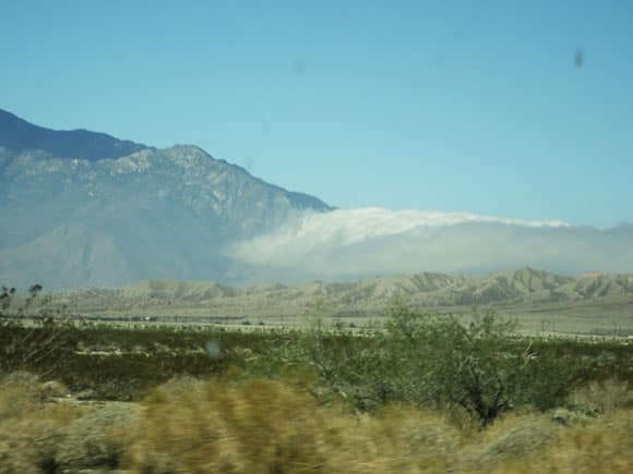 Desert fog outside Palm Springs
