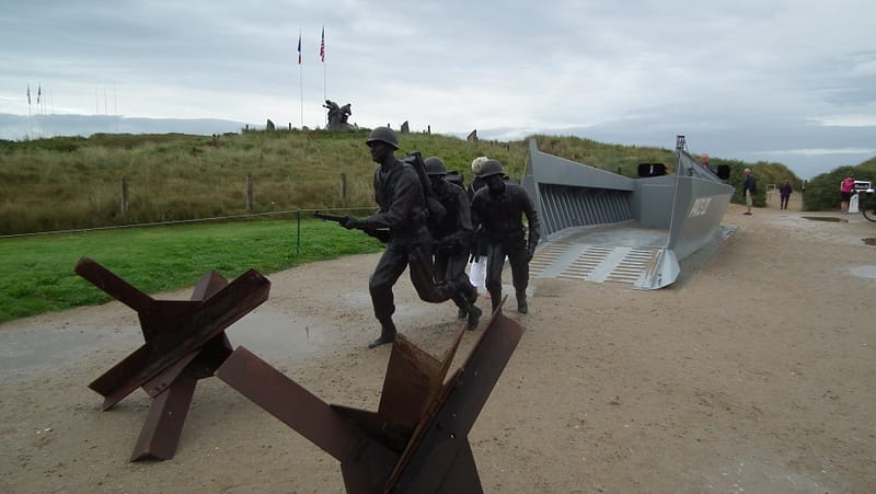 A Normandy Beach Landing Monument